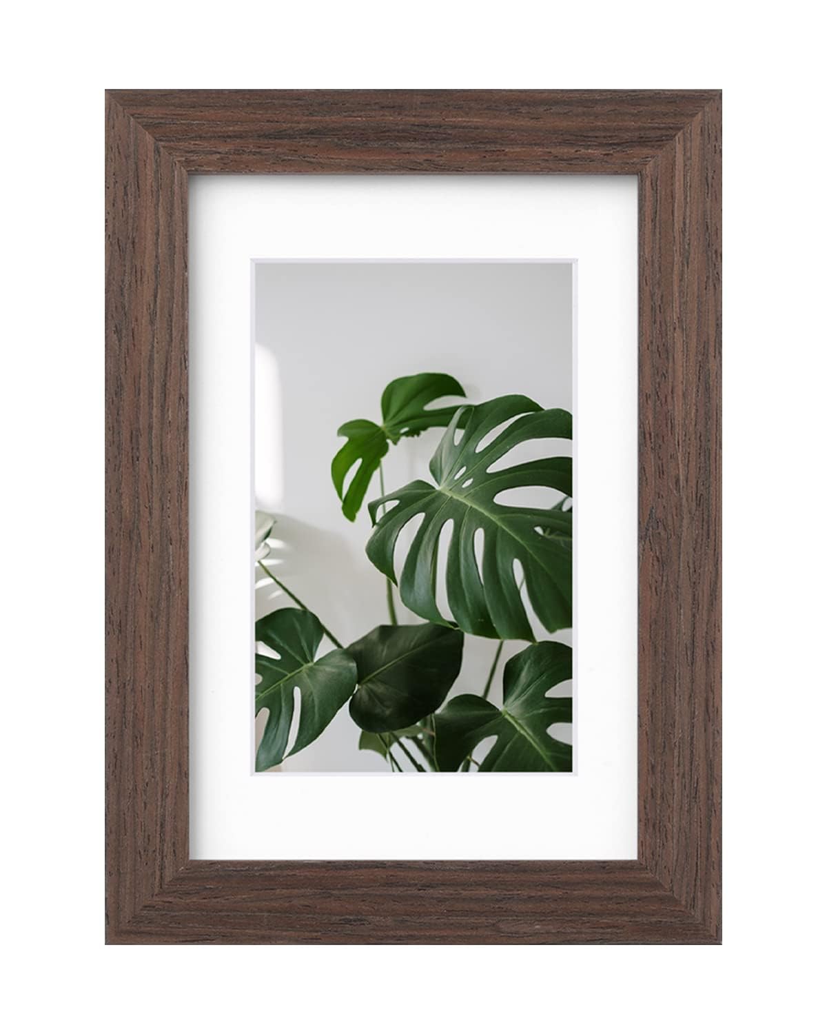 EGOFINE 6x4 Photo Frame, Solid Wood Frame with Acrylic Glass,Matted for 3.5x5/4x6 inch Picture, 6x4 Picture Frame for Tabletop and Wall Mounting,10x15cm Small frame for Printing, Rustic Brown