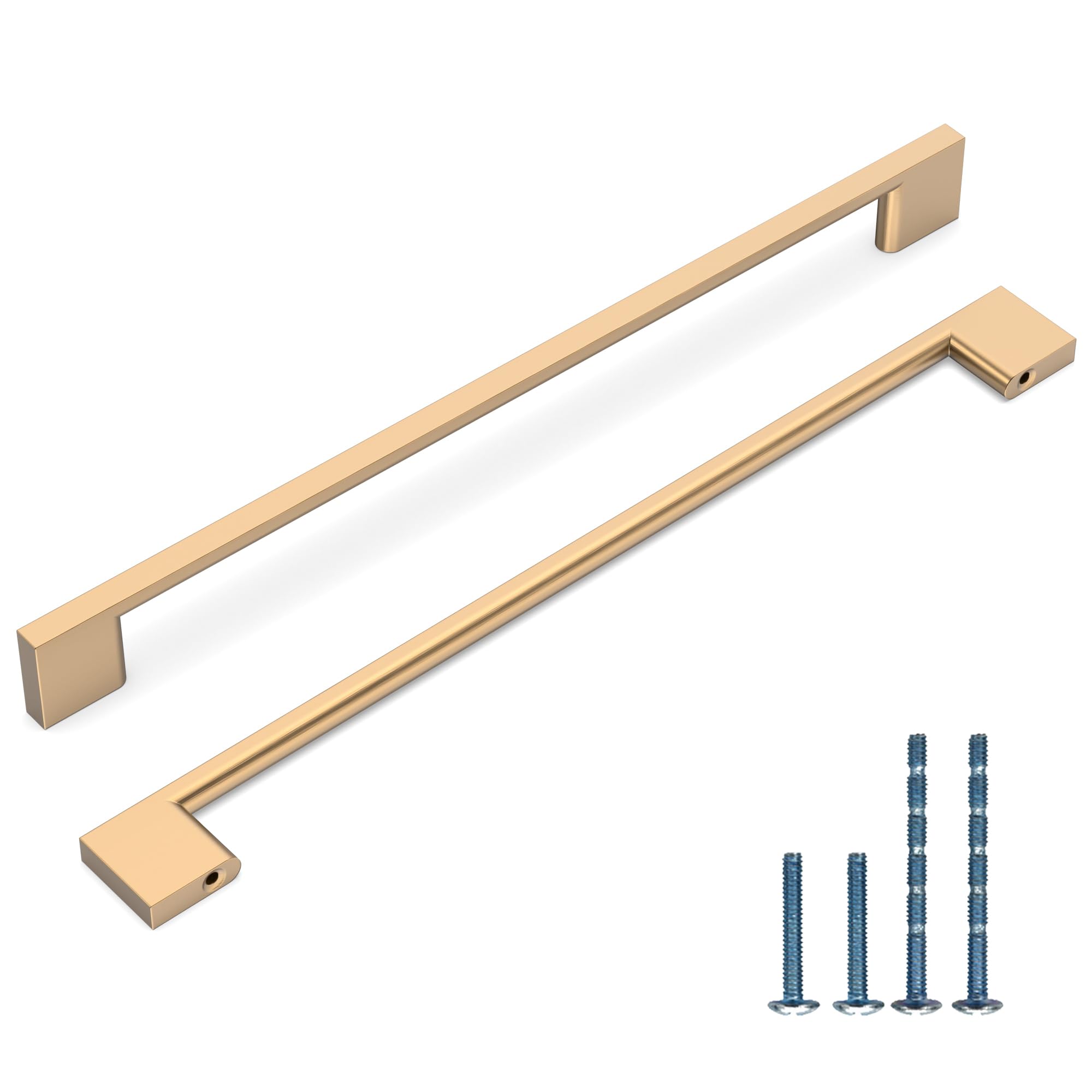 Photo 1 of KNOKLOCK 6 Pack 15 Inch(381mm) Kitchen Cabinet Handles Champagne Bronze Cabinet Pulls Kitchen Cabinet Hardware Drawer Pulls for Cupboard Wardrobe