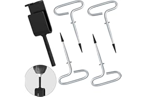 MoKo Ice Anchor with Drill Adapter Kit, Quick Spiral Ice Insert Sewing Tool for Ice Fishing Tent, Universal Ice Shelter Acces