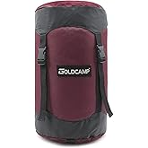 GoldCamp compression stuff sack for Ultralight sleeping bag, space saving gear with dust flap,18L/30L/43L/49L/65L Compression Stuff Sack, Waterproof, Camping, Travel, Outdoor, Backpacking (Red, XXXL)