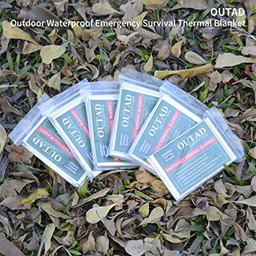 OUTAD 10Pack Outdoor Waterproof Windproof Reusable Emergency Survival Thermal Blanket First Aid Sun Shade Ground Cover - Thumbnail 5