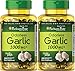 Pack of 2 Puritan's Pride Odorless Garlic 1000 mg, 250 Softgels