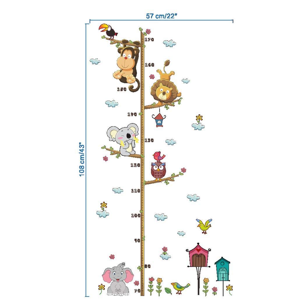 Kirken Cute Cartoon Self-Adhesive Children Height Sticker Kids Wall Sticker Wall Decals Bedroom Living Room Decoration