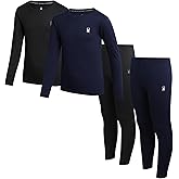 Spyder Kids Thermal Underwear Set - 4 Piece Moisture Wicking Insulated Base Layer - Breathable Long Johns for Boys and Girls