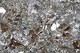 Fireglass 10-pound Reflective Fire Glass with Fireplace Glass and Fire Pit Glass, 1/4-inch, Platinum