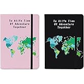 Passport Book Holder,Passport Wallet for Men Mr and Mrs Passport Holder for Women Passport Cover World Map Passport Case for Couples Christmas Traveling Passport Book Protector 2PCS