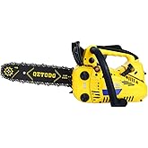 QZTODO Top-Handle-Chainsaw-Gas-Powered - 12 Inch Chain Saws, Portable Little Saw Lightweight 25.4CC 2-Stroke for Trees Wood Cutting