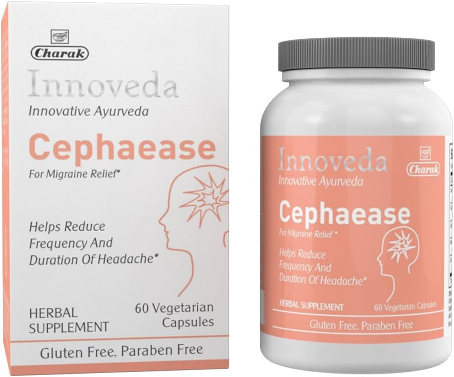 Innoveda Cephaease Herbal Supplement for Migraine Headache, 60 Capsules