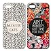 Because Cats Animal Cat Cartoon Retro Vintage Funny Patterned Hard Back Case Cover Skin For Apple iPhone 5/5S- White Rubber Soft Case Comes with stylus Pen for iPhone by INNOSUB
