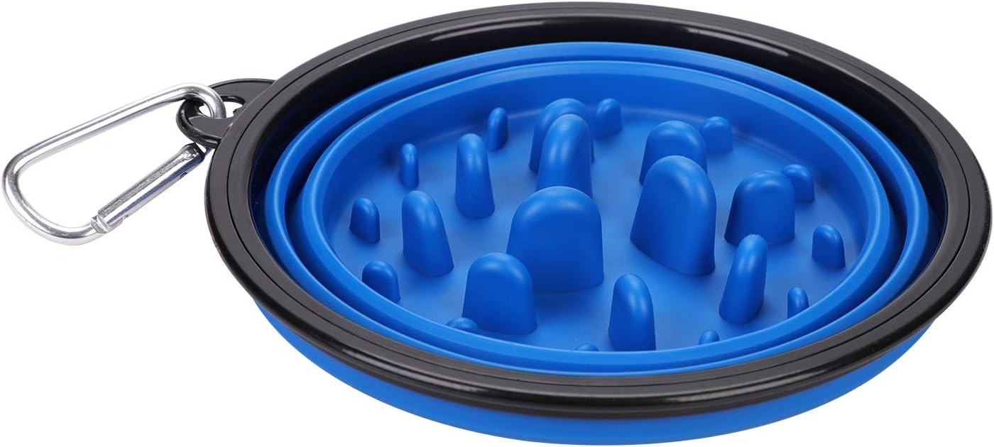 Slow Feeder Dog Bowl Slow Eating Dog Bowl Pet Bloat Stop Puzzle Cat Bowl Interactive Feeder Foldable Travel Feeder for Large Medium Small Dogs Indoor Outdoor Camping Hiking - Image 5