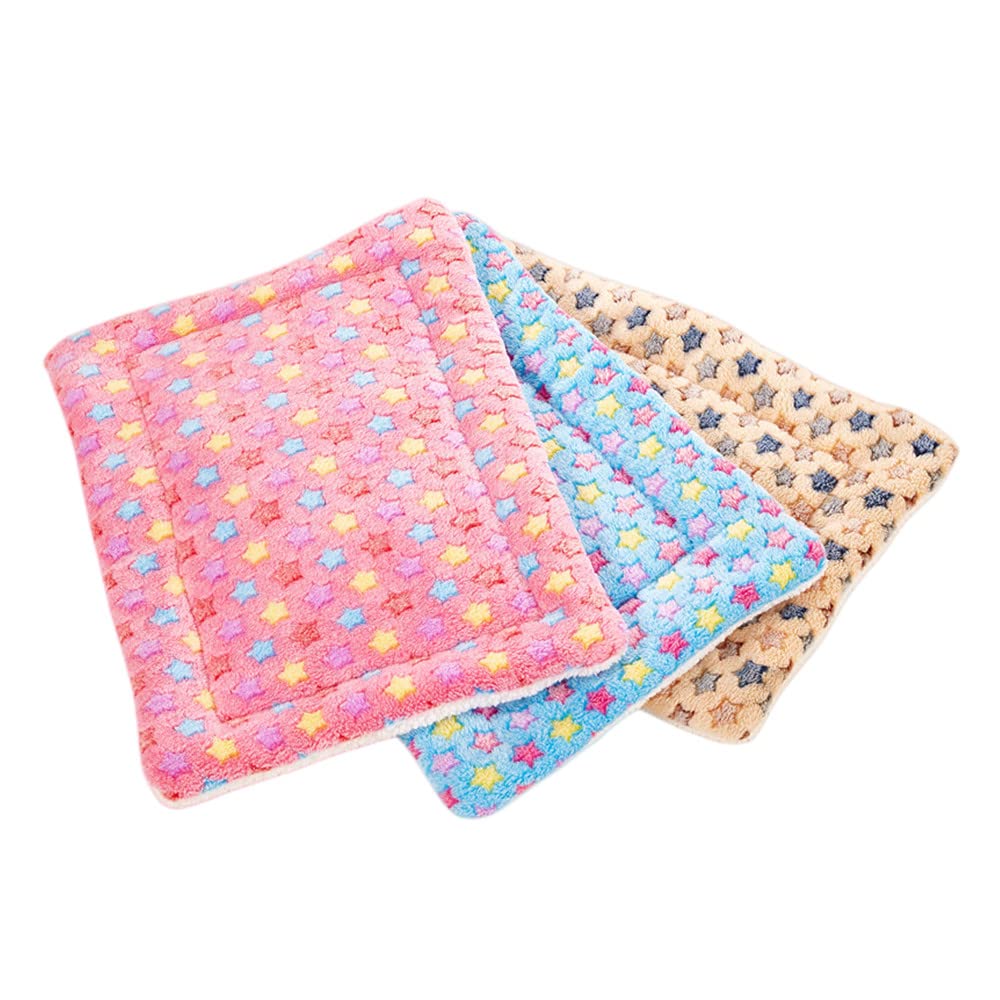 XZJMY 3Pcs Small Animal Bed Mat, Warm Bed Mat,Soft Plush Pad Mat,Small Animal Winter Sleep Bedding Mat for Small Medium Dog Cats