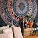 Craft N Craft India Wall Tapestry - Hanging Mandala Tapestries - Bohemian Beach Picnic Blanket - Hippie Decorative & Psychedelic Dorm Decor - 92 x 82 Inch (Queen)