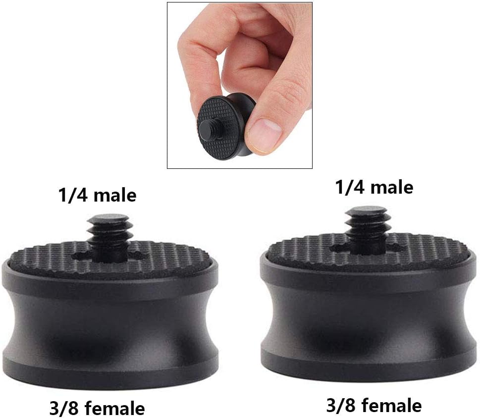 Zhiyou Tripod Screw Adapter 3/8-16 Female to 1/4-20 Male, Black (2 PCS)