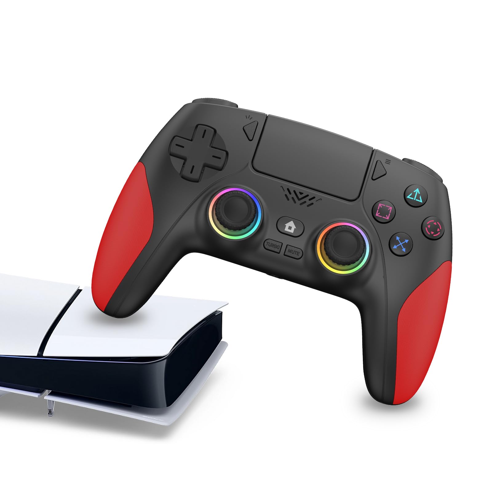 Photo 1 of *DAMAGED** Kamylorus Wireless Controller for PS-5, Gaming Controller for PC with Hall Effect, Programmable/Remap/Turbo, 3.5Mm Audio Jack, Dual Vibration, 6-Axis Motion Control Gamepad with Speaker