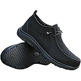 Slip On Steel Toe Shoes Men Women Waterproof Non Slip Lightweight Comfortable Walking Loafers No-Laces