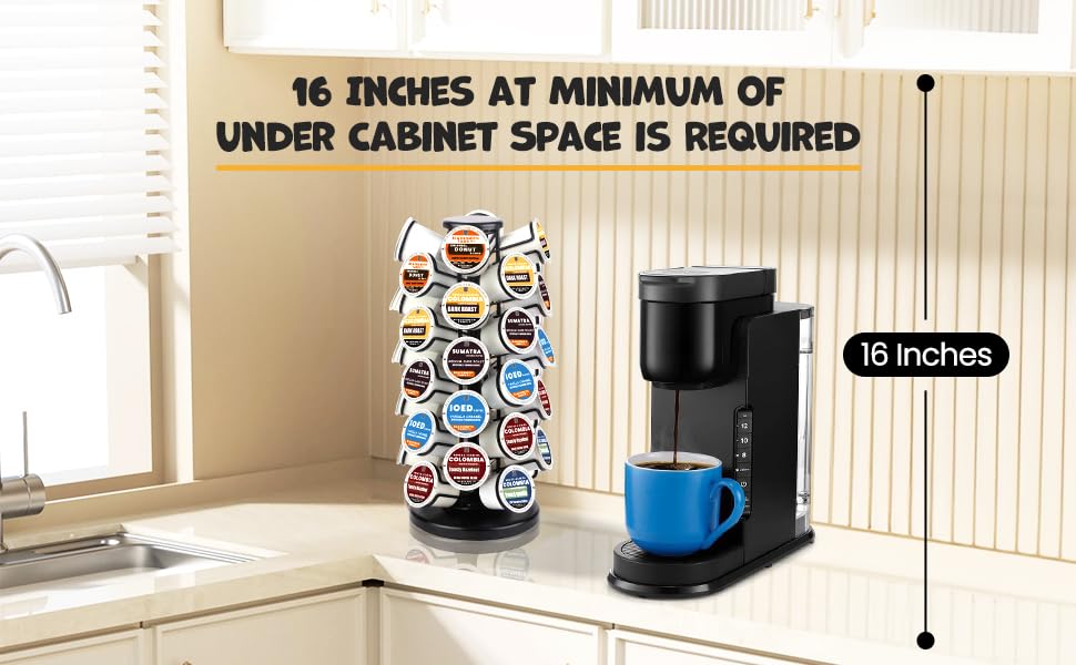 BLACKSMITH FAMILY K Cup Holders k Cup Holder K Cups Holder,K Cup Carousel, Coffee Pods Storage Organizer Stand,Comes All in One Piece,No Assembly Required,1 Count(Capacity of 40 Pods, Black)