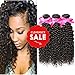 DSOAR 8A Peruvian Curly Hair Weave 3 Bundles (14 16 18, 300g) Virgin Kinky Curly Human Hair Weave 100% Unprocessed Hair Weft Extensions Natural Black Color