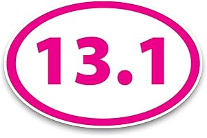 Magnet Me Up 13.1 Half Marathon Pink Oval Magnet Decal - 4x6 Inches - Heavy-Duty Automotive Magnet - Display Your Achievement with a Cute Pink Touch - Perfect for Car, Truck, SUV