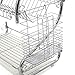 Juvale 2-Tier Dish Drying Rack - Dish Drainer, Chrome Plating Dish Rack, Includes Utensil Holder, and Drain Board, Silver 17 x 9.25 x 10.5 Inches