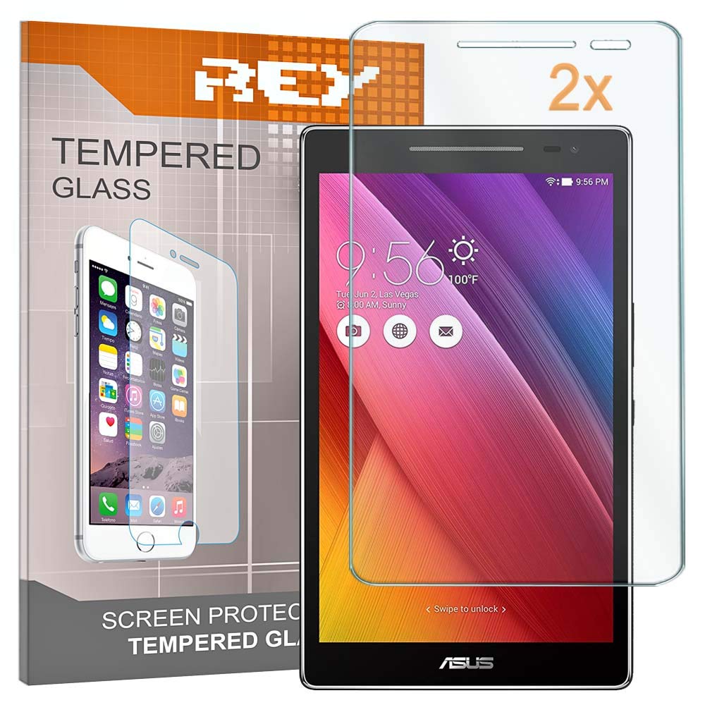 REY Screen Protector for ASUS ZENPAD 8" Z380C, Tempered Glass Film, Premium quality, [Pack 2x]