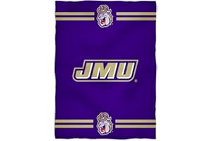 Vive La Fete College Blanket, Officially Licensed JMU, James Madison University Dukes, Warm & Lightweight Throw Measuring 40" X 58" from