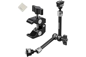 NEEWER ST16C 11" Articulating Magic Arm Super C Clamp Kit, Camera Monitor Mount with 1/4" & 3/8" for ARRI, Cleaning Cloth Com