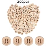 Boutons En Bois Naturel 4 Trous - Tailles 10 à 40 Mm, Pour Couture Et Artisanat, Fabriqués En France