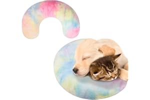 SyChien Dog Neck Pillow, Dog Cat Calming Pillow Soft, Fluffy Cozy Pet Body Pillow,Anxiety Relief Pillow for Joint Relief Sleeping Improve