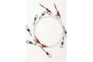 Narcissus Double Drop Saltwater Fishing Rig – Mono 2 Hook Bottom Rigs with Swivels & Snaps, Pre-Tied Surf Pier Boat Leader Line for Snapper, Bass, Mackerel, Catfish