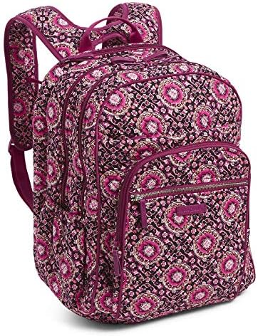 iconic campus backpack in raspberry medallion