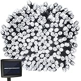 Solar String Lights 200LED 65ft Outdoor Waterproof Fairy Lights Landscape Flashing Lighting for Garden Patio Lawn Path Xmas Wedding Party Holiday Seasonal Decoration (White)