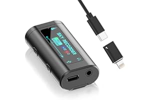 MEDIORAYS Guitar Audio Interface Pocket Internal Recording Sound Card with Type-C &Lightning for Live Streaming by Pad, Phone, Android, PC Plug and Laptop, Portable Recording Sound Card