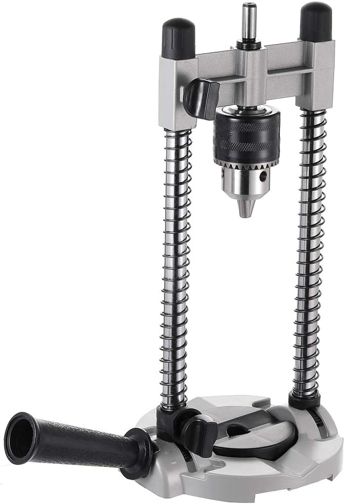 TOPWAY Multi-Angle Drill Guide Attachment, Drill Stand Holder for Electric Drills Drilling, Silver