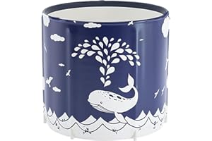 STARBRILLIANT Portable Foldable Bathtub, Collapsible Adult Travel Bath Tub for Camping, Home & Spa, Space-Saving Storage, Durable PVC Material (Whale, 27inch)