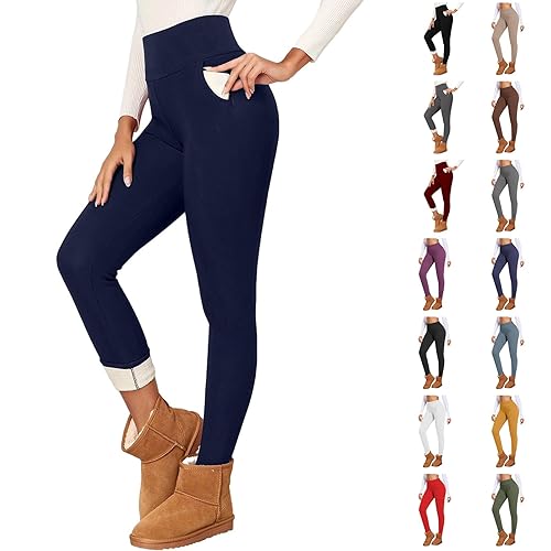 DUHGBNE high Waist Leggings Thermal Leggings for Women UK Fleece Lined Thick Opaque Tummy Control Legging Buttery Soft Yoga Pants High Waisted Buttery Soft for Women