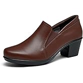 Women's Dress Shoes 2024 - Low, Comfortable Heeled Loafers with Chunky Block for Work, Casual and Office Business. Slip-on Pumps