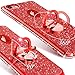 OCYCLONE Cute iPhone 8 Case, Cute iPhone 7 Case, Glitter Luxury Bling Diamond Rhinestone Bumper with Ring Grip Kickstand Protective Thin Girly Red iPhone 8 Case/iPhone 7 Case for Women Girl - Red