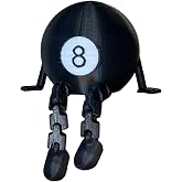 8 Ball Buddy, 8 Ball Figurine with Articulated Legs, Black Pool Ball Desk Decor, Billiards Themed Shelf Sitter
