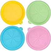 4 Cup Silicone Replacement Lids for Pyrex 7201-PC, 4Pcs Round Seal Storage Cover Safe for Glass Bowls, for Microwave, Dishwasher and Freezer, Leak-proof, 4 Colors for Easy Differentiation