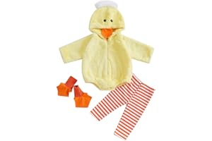 Twopumpkin Baby Chick Halloween Costumes Cute Infant Toddler Girl Boy Duck Costume Cape Sleeve Fuzzy Romper+Striped Leggings