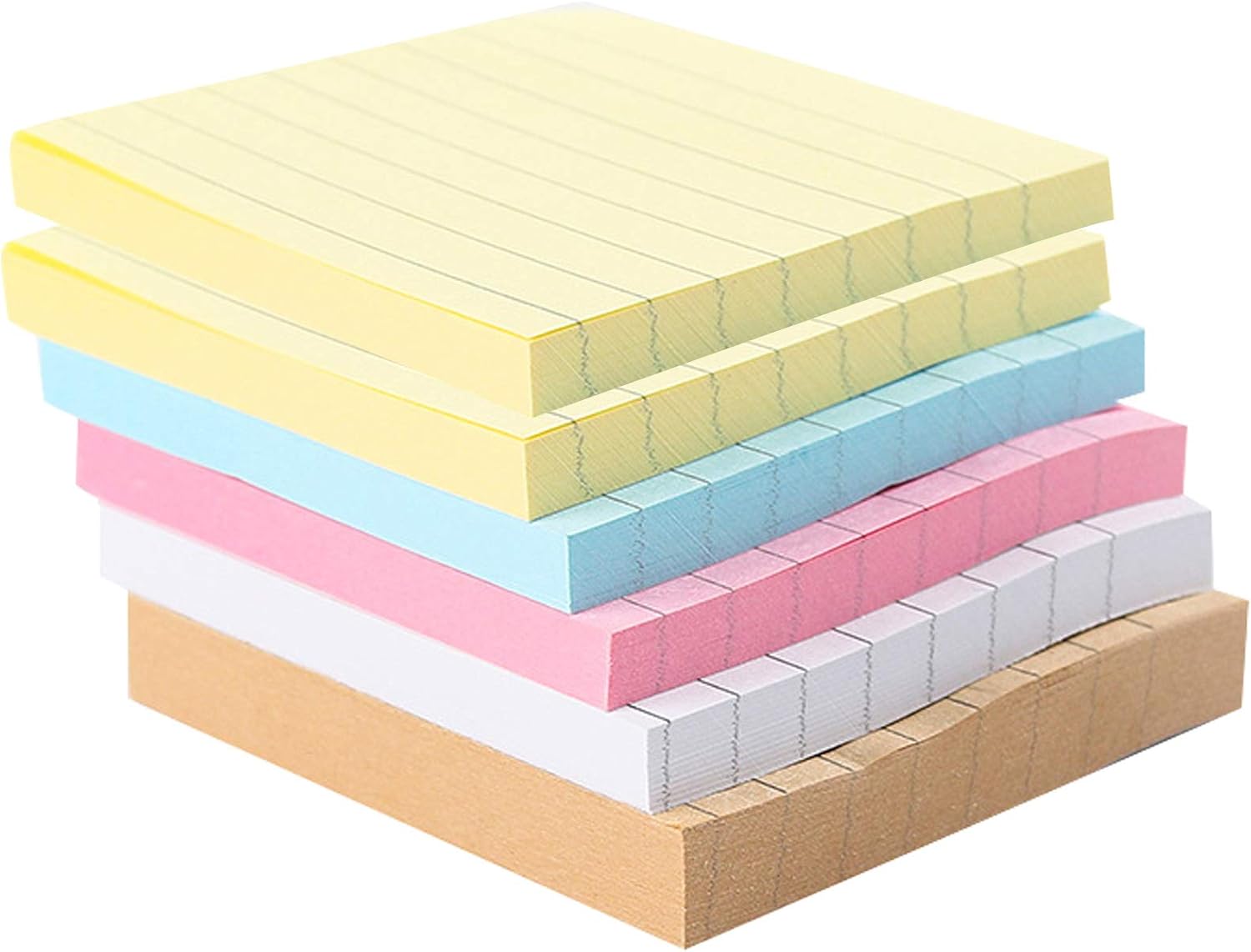 480 Sheets Sticky Notes, 3X3-Inches Lined Stick Notes Self-Stick Memo Note Pads Removable Sticky Notes Square Sheets Sticky Notes Assorted Strong Sticky Notes Notepad Stickers for Office School Home