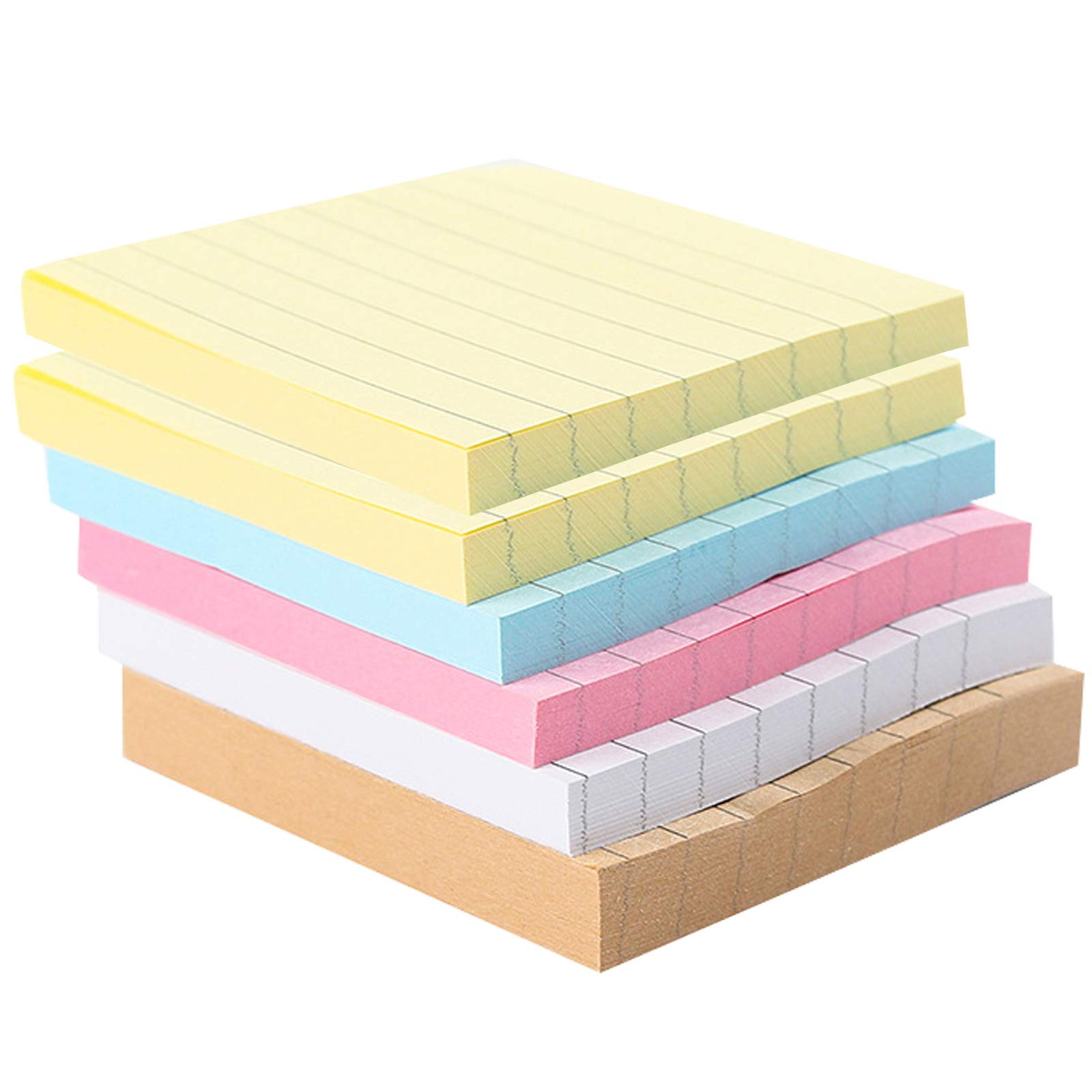 480 Sheets Sticky Notes, 3X3-Inches Lined Stick Notes Self-Stick Memo Note Pads Removable Sticky Notes Square Sheets Sticky Notes Assorted Strong Sticky Notes Notepad Stickers for Office School Home