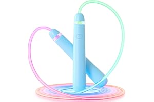ACHDOFITS LED Light Up Jump Rope for Kids and Adult, Adjustable Glowing Skipping Rope for Boys and Girls, Colorful Luminous Jumping Rope for Fitness and Workout