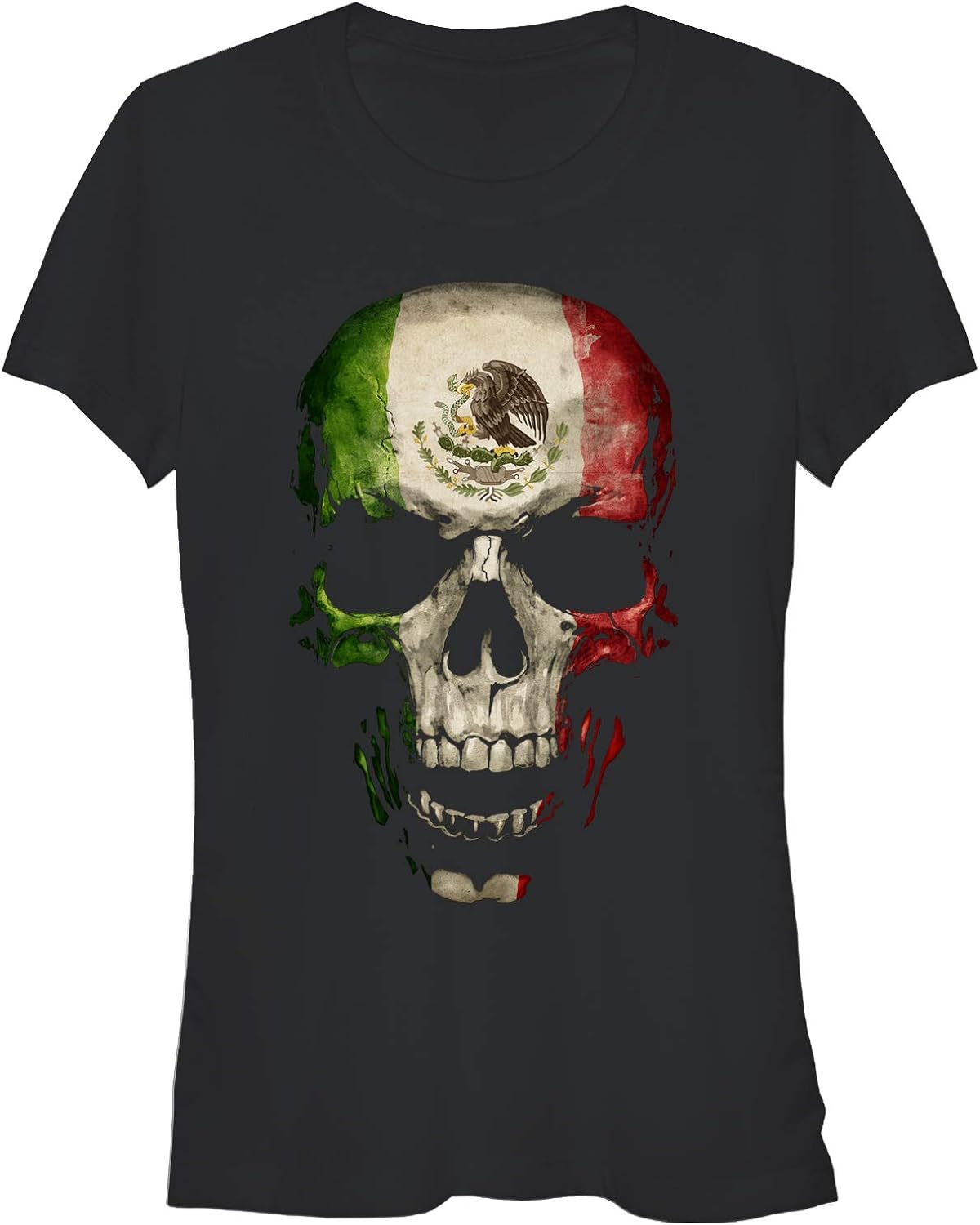 Aztlan Mexican Flag Skull Juniors Graphic T Shirt at Amazon Women’s