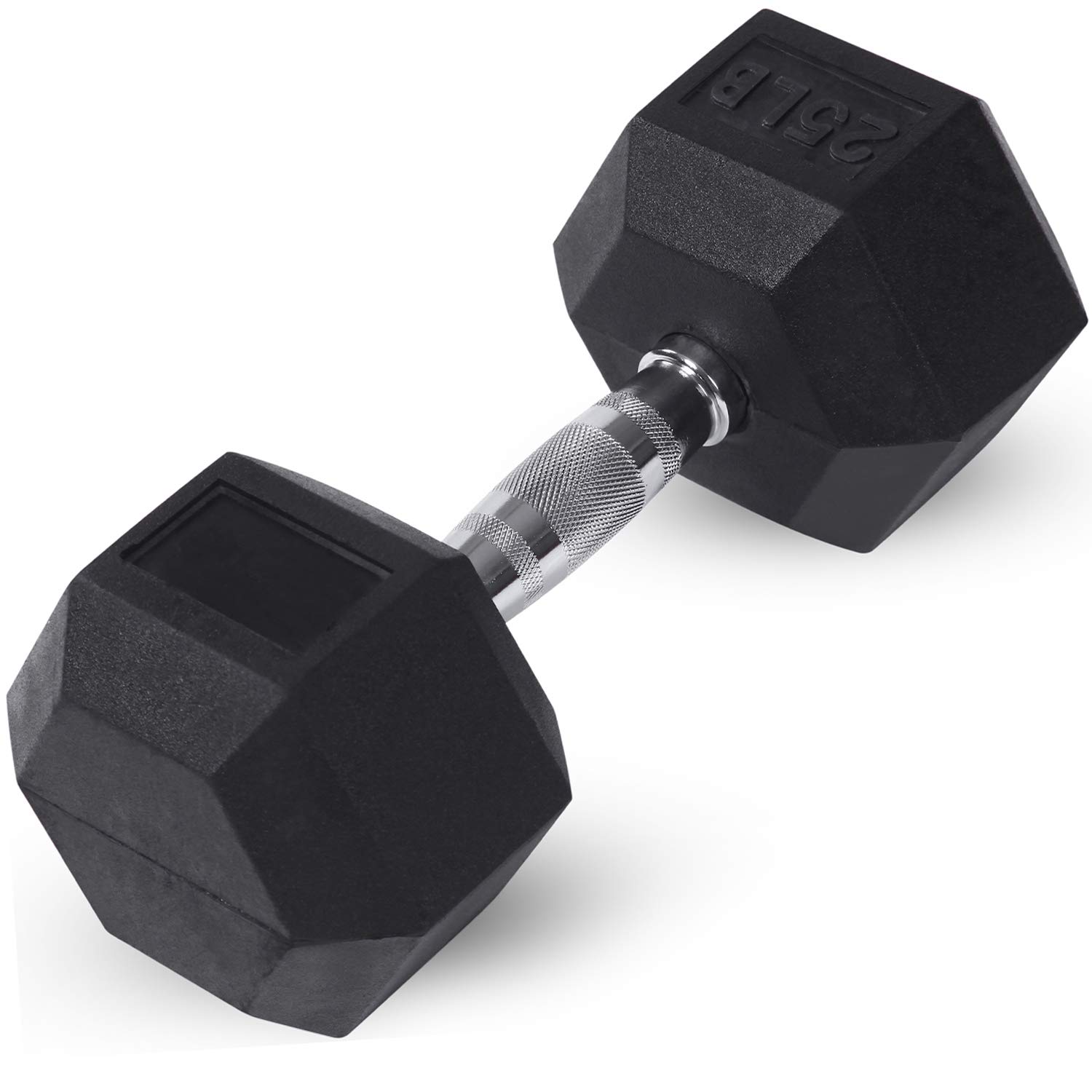 JFIT Rubber Hex Dumbbells, 25 lb.