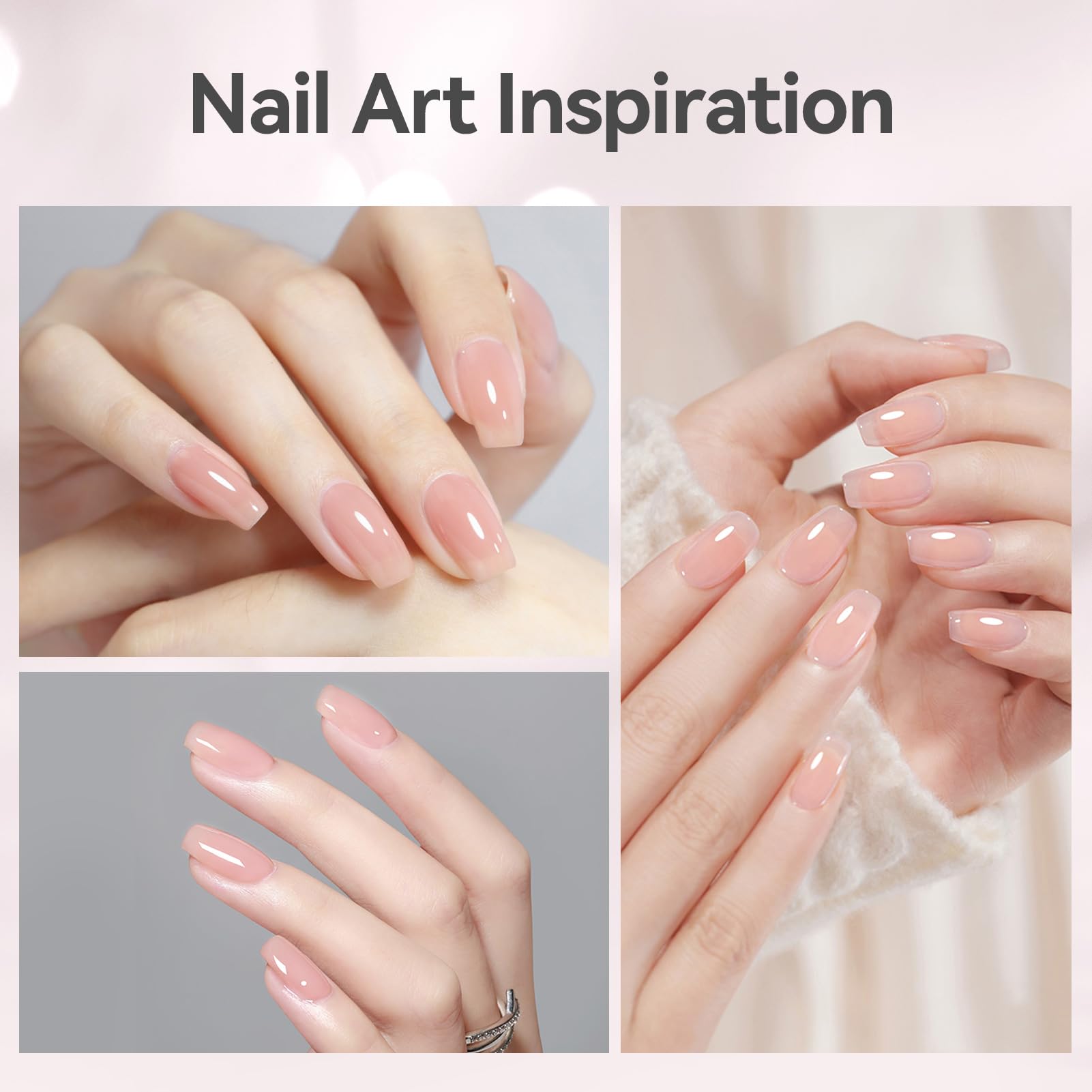 BORN PRETTY Builder Gel for Nails, 8-in-1 Extension Gel Strengthener Gel Hard Builder Nail Gel Base Top Gel, Pink Gel Builder Rhinestone Nail Glue Gel in A Bottle Nails 15ML - Image 8