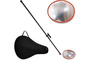 Berry Vehicle Inspection Mirror | 30CM Round Mirror with Wheels, Foldable Handle & Carry Bag | Security Mirror for Checkpoint