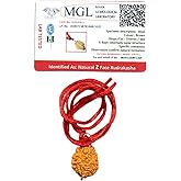 ASHIRWAD Original Nepali Certified Rudraksha Mala Natural Himalayan Genuine Rosary Tibetan Garland Necklace Bracelat for Wearing and Japa Mala 5 Mukhi Mala, 108 Beads Mala | AE000146-00