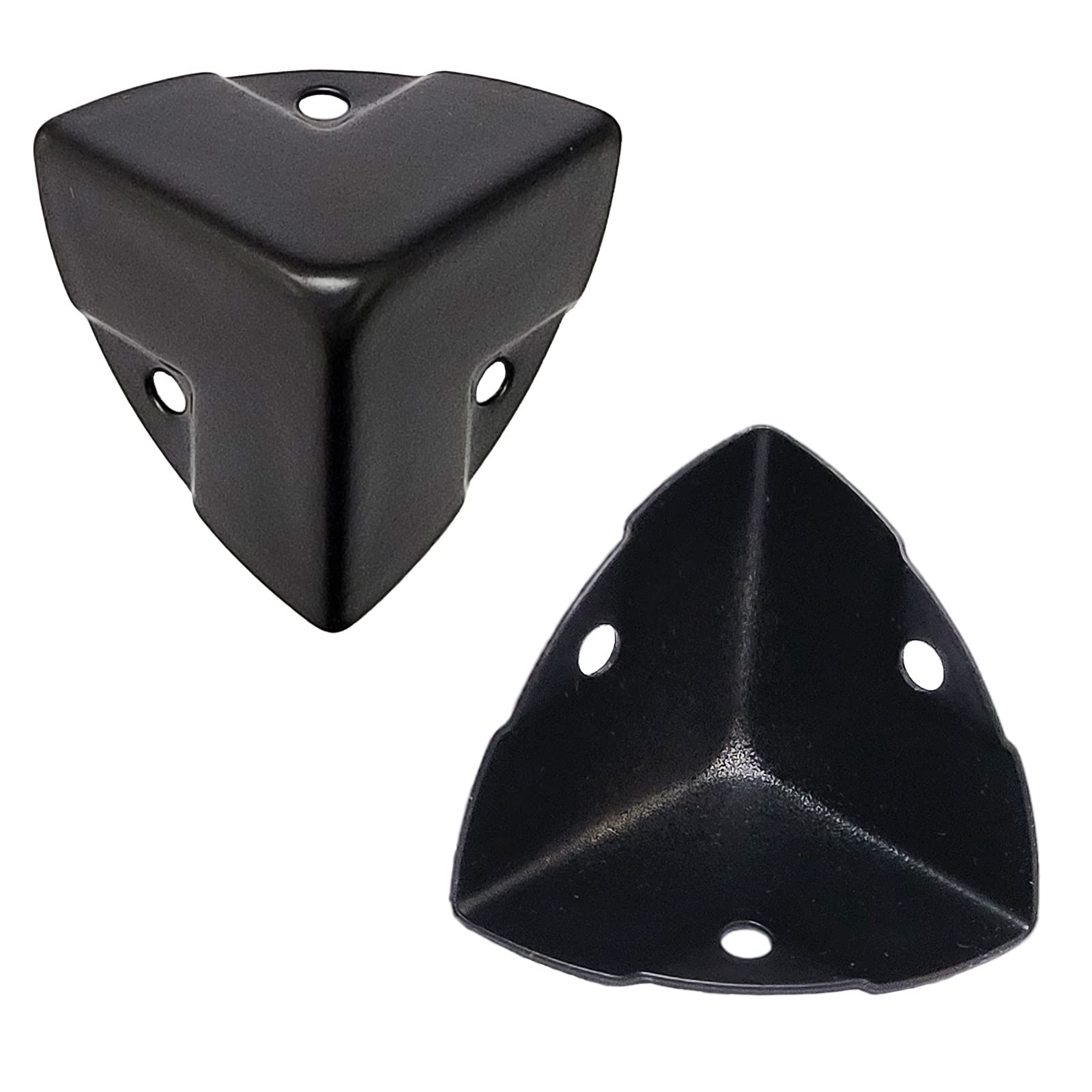 20pcs 27mm Wide Corner Brace Decorative Protectors Wrap Angle Edge Guard Cover Brackets for Wooden Case Trunk Box Flightcases (Black)