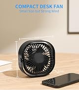 benpen Mini Bedside USB Fan 3 Speeds 360° Rotatable Silent Desk Cooler view 6